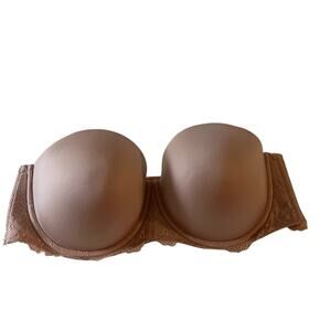 Torrid Plus Size Nude Strapless Bra Wmns 44DD Lace Detail